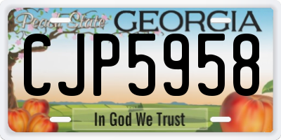 GA license plate CJP5958
