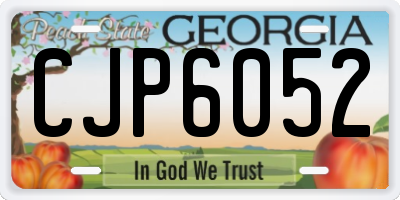 GA license plate CJP6052