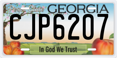 GA license plate CJP6207