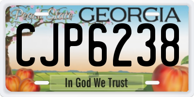 GA license plate CJP6238