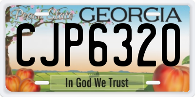 GA license plate CJP6320