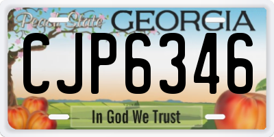 GA license plate CJP6346