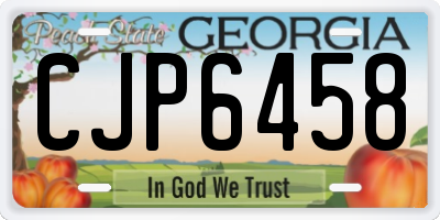 GA license plate CJP6458