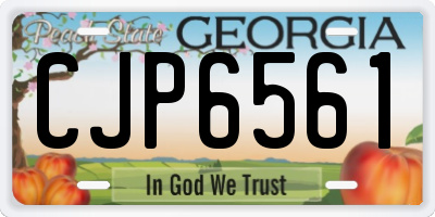 GA license plate CJP6561