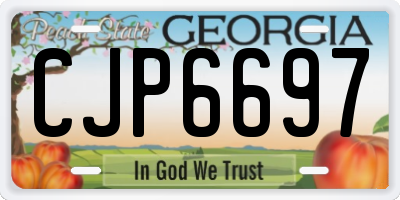 GA license plate CJP6697
