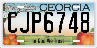 GA license plate CJP6748