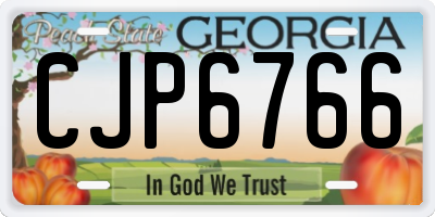 GA license plate CJP6766