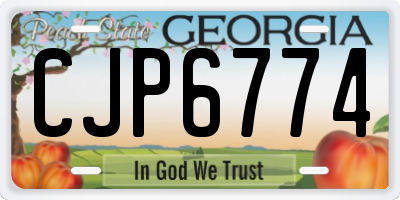 GA license plate CJP6774