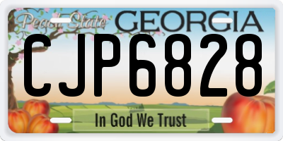 GA license plate CJP6828