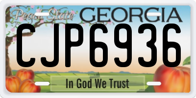 GA license plate CJP6936