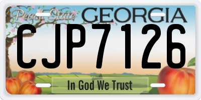 GA license plate CJP7126