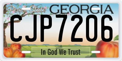 GA license plate CJP7206