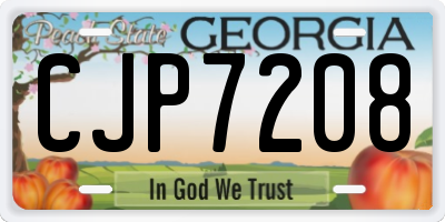 GA license plate CJP7208