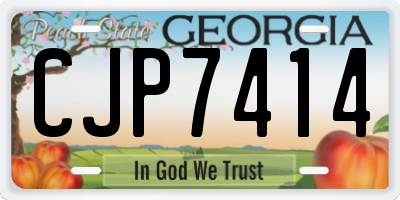 GA license plate CJP7414