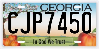 GA license plate CJP7450