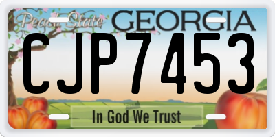 GA license plate CJP7453
