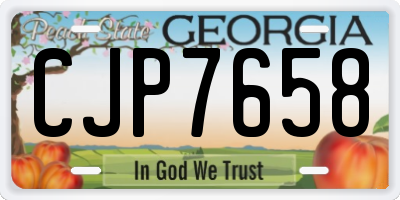GA license plate CJP7658