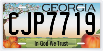 GA license plate CJP7719