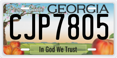 GA license plate CJP7805
