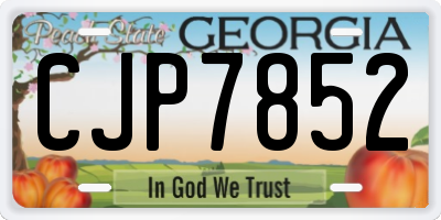 GA license plate CJP7852