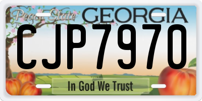 GA license plate CJP7970