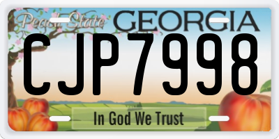 GA license plate CJP7998