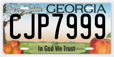 GA license plate CJP7999