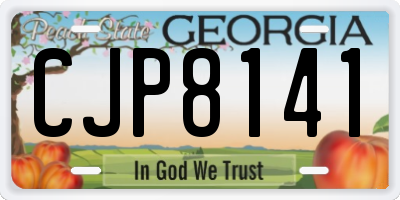 GA license plate CJP8141
