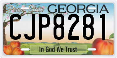 GA license plate CJP8281
