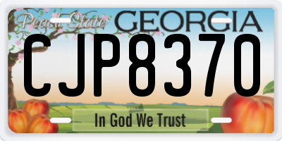GA license plate CJP8370