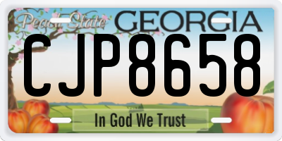 GA license plate CJP8658