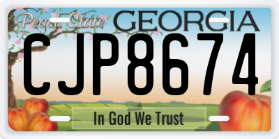 GA license plate CJP8674