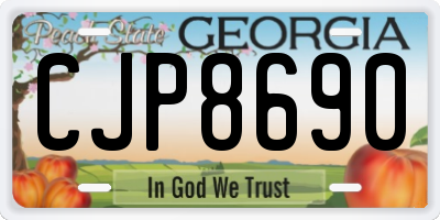 GA license plate CJP8690