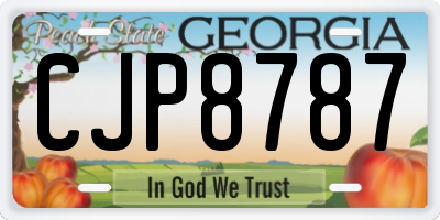GA license plate CJP8787