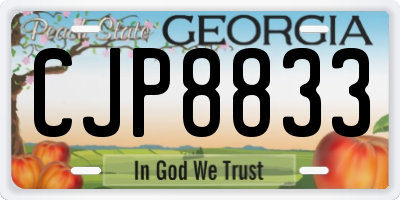 GA license plate CJP8833