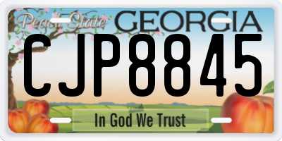 GA license plate CJP8845