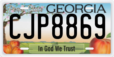 GA license plate CJP8869
