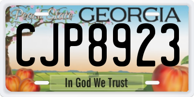 GA license plate CJP8923
