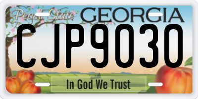 GA license plate CJP9030