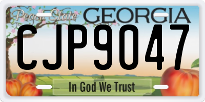 GA license plate CJP9047