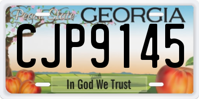 GA license plate CJP9145
