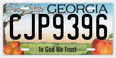 GA license plate CJP9396
