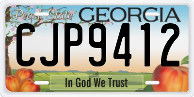 GA license plate CJP9412