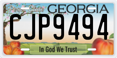GA license plate CJP9494
