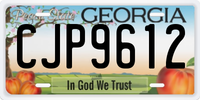 GA license plate CJP9612