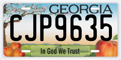 GA license plate CJP9635