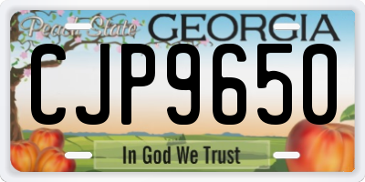 GA license plate CJP9650