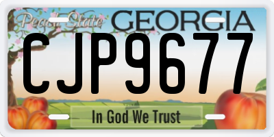 GA license plate CJP9677