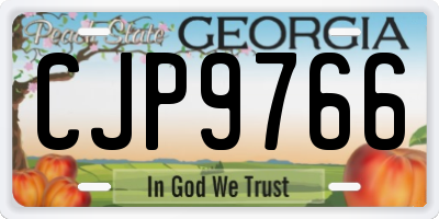 GA license plate CJP9766
