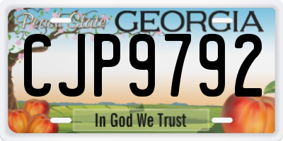 GA license plate CJP9792